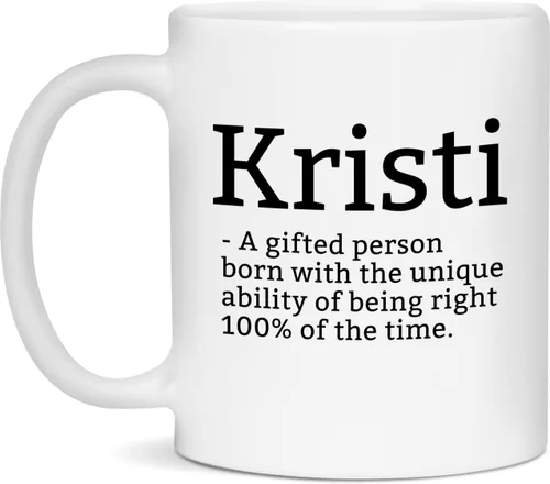 Taza de Kristi Sarcastic Kristi Definition, taza Kristi personalizada Kristi, 11 onzas