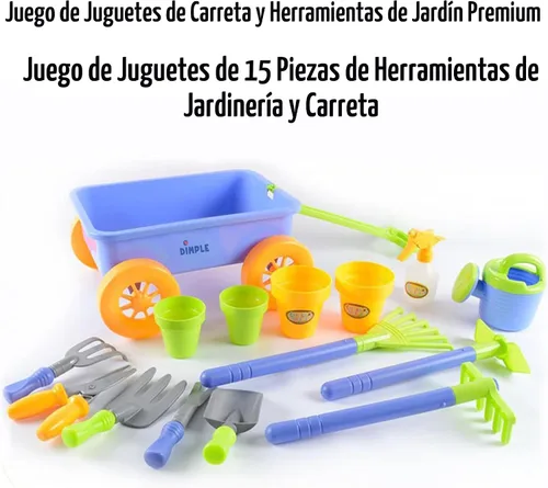 Miniatura 2 de Dimple Juego de juguetes de jardín y herramientas, juego de jardinería para niños – 15 piezas de juguetes al aire libre para niños pequeños