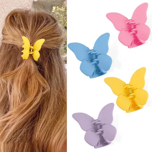Miniatura 11 de Canitor Pinzas de mariposa para mujer, 3 piezas: pinzas para el cabello de mariposa para mujer, transparentes, perlas, cabello grueso y fino