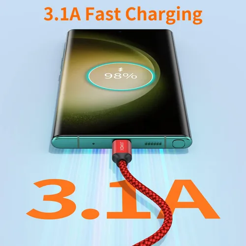 Miniatura 2 de JXMOX Cable USB C, USB A a tipo C 3A de carga rápida (paquete de 2 unidades de 10 pies), cable de carga largo compatible con iPhone 15 16 Pro Max
