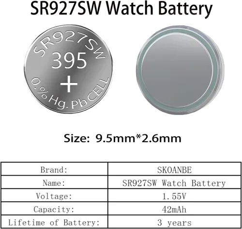 Miniatura 3 de SKOANBE Batería de reloj de celda de moneda con botón LR926 SR927SW 1.5V AG7 399 395 395A LR57 botón