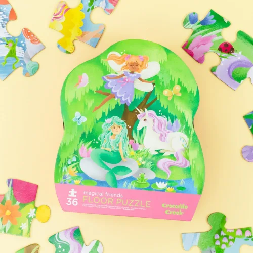 Miniatura 10 de Crocodile Creek Rompecabezas de Piso de 36 Piezas - Rompecabezas de Piso Divertidos para Niños de 3 a 5 Años - Caja con Forma Resistente para Amigos