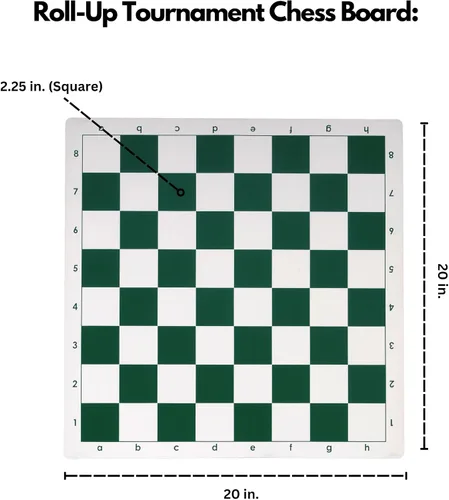 Miniatura 2 de WE Games Tablero de ajedrez enrollable para torneos, vinilo con cuadrados verdes