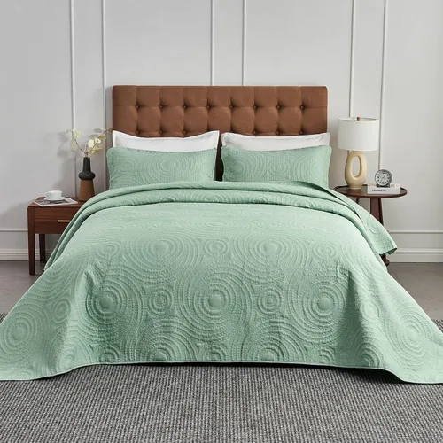 Juego de colcha de gran tamaño de 128 x 120 pulgadas para cama extra alta, tamaño King o Cal King, incluye 1 edredón, 2 fundas de almohada, color