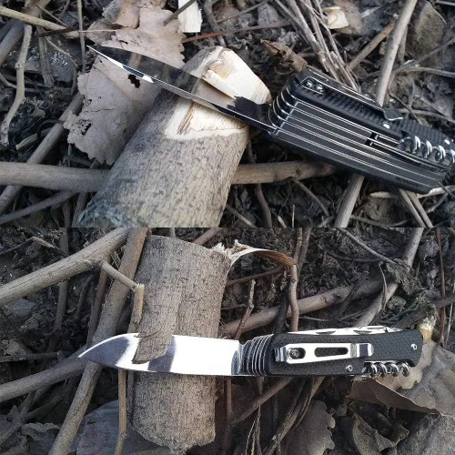 Miniatura 4 de Ruike Multitool Cuchillo de bolsillo pequeño para hombres Cuchillo plegable EDC Utility Outdoor Gear 17c27 Destornillador de acero fresco LD51