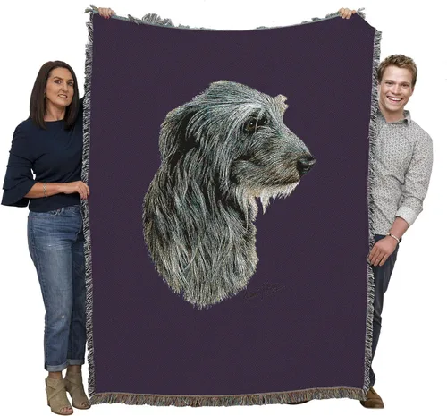 Miniatura 11 de Pure Country Weavers Manta tejida Scottish Deerhound Blue BG por Robert May - Manta de tapiz de algodón, fabricada en los Estados Unidos, 72 x 54