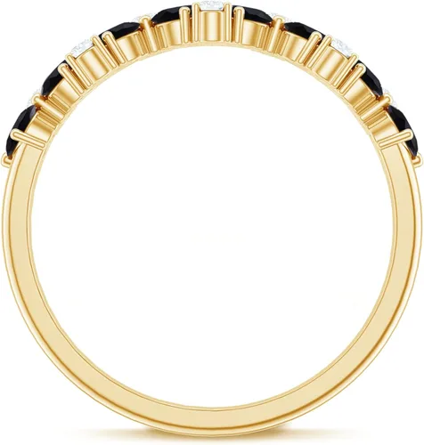 Miniatura 7 de Anillo de banda de media eternidad con diamantes de ónix negro certificado, calidad AAA, anillo de piedra natal de diciembre (listo para regalar)