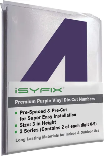 Miniatura 141 de iSYFIX Calcomanías de Números de Vinilo Verde Manzana – 1.5 Pulgadas Autoadhesivas (2 Juegos) – Calcomanía Premium Troquelada y Pre-espaciada