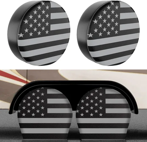 Miniatura 9 de Moonet Paquete de 2 fundas de cuero sintético grueso para llantas, protectores de ruedas resistentes para camiones, SUV, autocaravanas, cámper