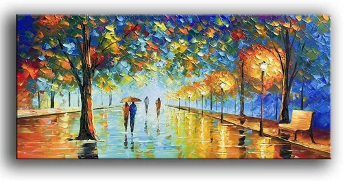 Miniatura 10 de Tyed Art - Pinturas al óleo de 24 x 48 pulgadas sobre lienzo, arte 100% pintado a mano, obra de arte contemporánea, obra de arte abstracta, arte