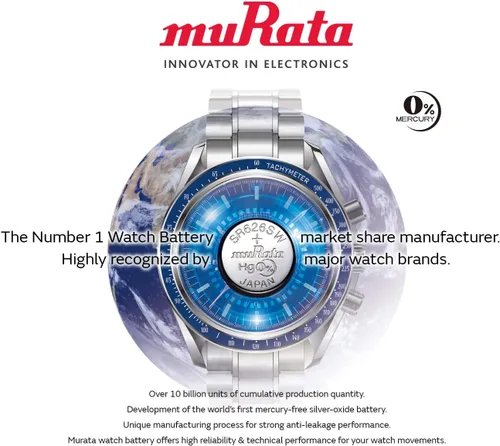 Miniatura 8 de Murata 379 Batería SR521SW 1.55V Celda de botón de reloj de óxido de plata (5 baterías)