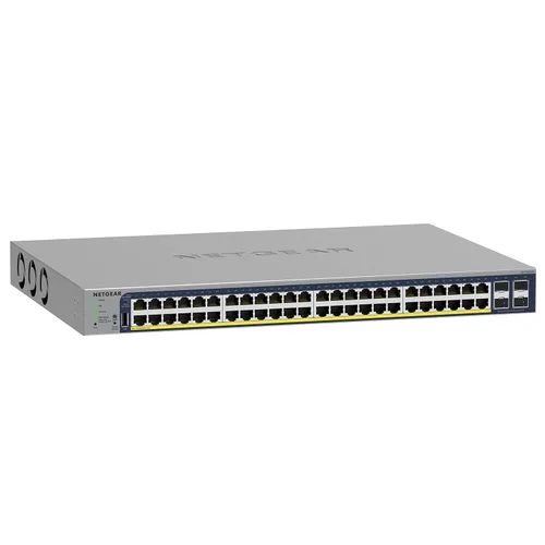 NETGEAR Conmutador Inteligente Gigabit Ethernet PoE de 52 puertos (GS752TPP) - Administración en la nube Insight opcional, 48 x PoE+ @ 760W, 4 x 1G