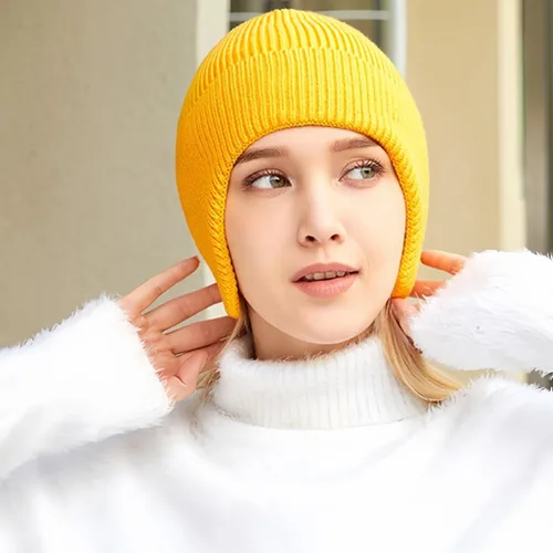 Miniatura 10 de Gorros de invierno para hombre, para exteriores, elásticos, de punto, con orejeras, resistentes al viento