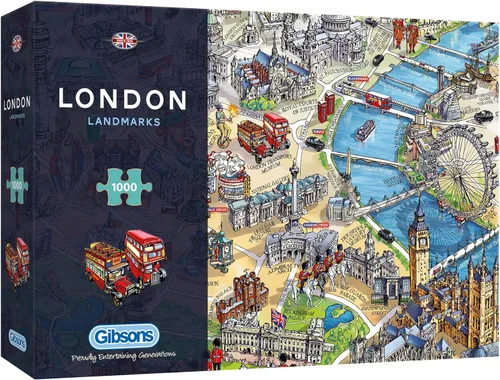 Miniatura 9 de Gibsons Games Beautiful Britain - Rompecabezas de 1000 piezas Rompecabezas sostenible para adultos Tablero 100% reciclado premium Gran regalo