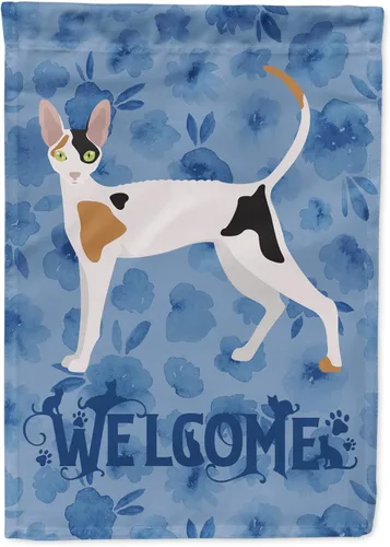Miniatura 44 de Caroline's Treasures CK4813CHF - Bandera de bienvenida con gato abisinio azul, manga grande, para porche, para colgar en la pared, poliéster