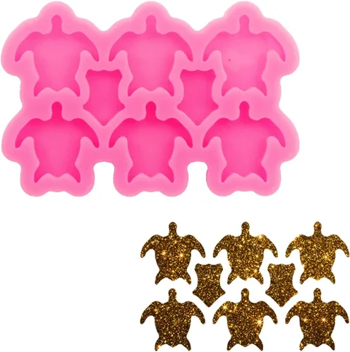 Aretes de oreja de tortuga superbrillantes, moldes de silicona para manualidades, arte de resina epoxi, moldes de fondant, pasta de azúcar de