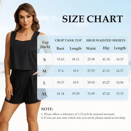 Miniatura 7 de Slimers Conjunto de 2 piezas para mujer, ropa de descanso de dos piezas, pantalones cortos de lino, ropa de moda 2023, conjunto de vacaciones