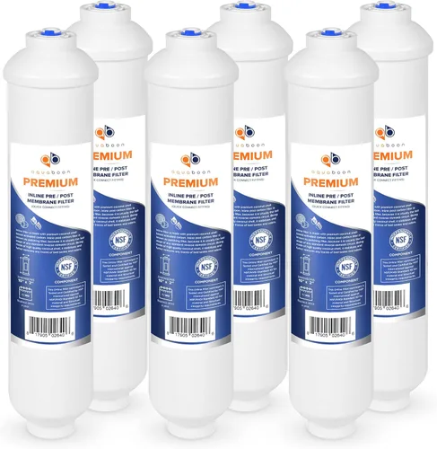 Miniatura 19 de Aquaboon Filtro de agua de carbón activado en línea T33 para refrigerador, máquina de hielo con conexión rápida para línea de agua de 1/4 compatible