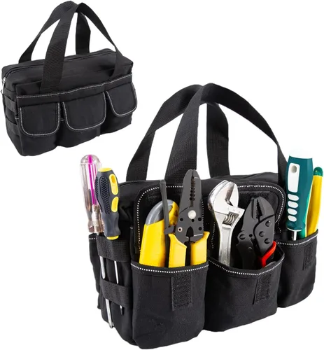 Miniatura 17 de Bolsa de herramientas pequeña, bolsa organizadora de herramientas de boca ancha con parte superior cerrada, bolsas de herramientas de gran capacidad