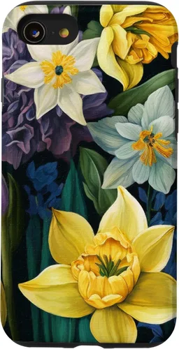 Miniatura 18 de iPhone 16 Painted Spring Bold Daffodils and Flowers, Flower Lover Case