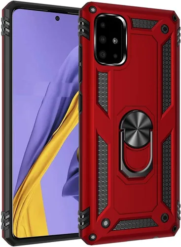 Miniatura 10 de Funda de grado militar para Samsung Galaxy A51 4G, funda Galaxy M40S, 360 metal giratorio anillo soporte soporte magnético para montaje en Azul