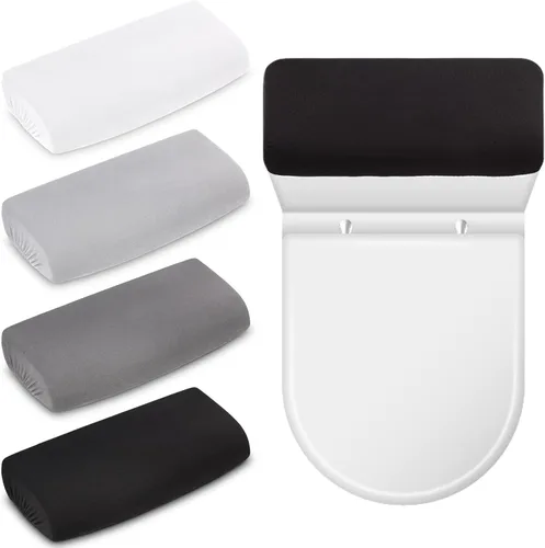 Miniatura 8 de Hoolerry 4 Piezas Cubierta de Tapa de Tanque de Inodoro Universal Cubierta Trasera de Tanque de Inodoro Suave y Absorbente de Repuesto con Parte