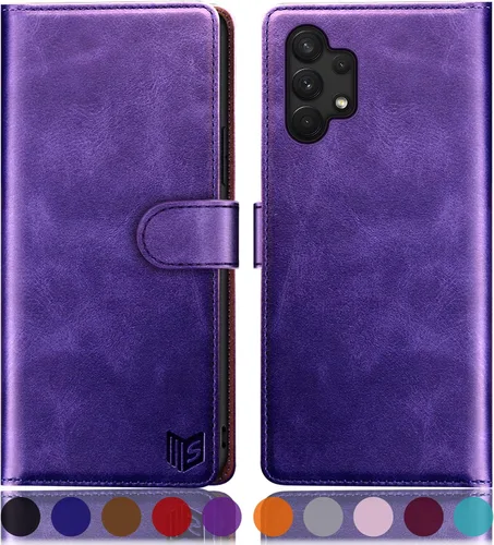 Miniatura 23 de SUANPOT Funda tipo cartera para Samsung Galaxy A13 5G con bloqueo RFID, tarjetero de crédito, funda protectora de piel sintética con tapa para Negro