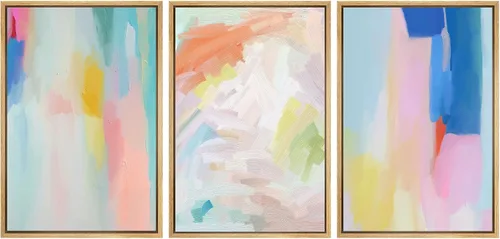 Miniatura 89 de SIGNWIN Lienzo enmarcado para pared, juego de arte abstracto de serenidad costera, ilustraciones abstractas junto al mar, arte moderno, decorativo