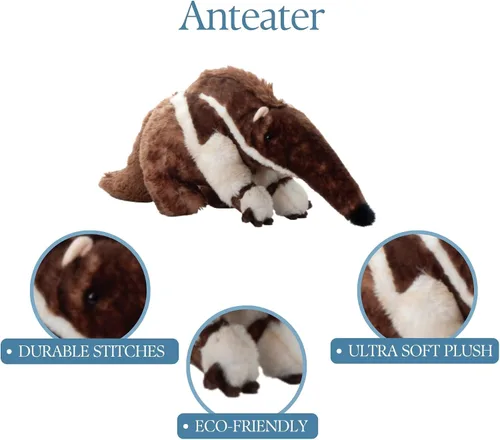 Miniatura 7 de The Petting Zoo Anteater - Animales de peluche, regalos para niños, animales salvajes del zoológico Onez, juguete de peluche de 20 pulgadas