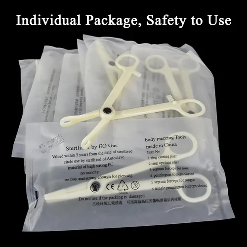 Miniatura 3 de Piercing Clamps - Autdor 10Pcs Piercing Forceps Rounded Slotted Disposable Piercing Clamps Septum Forceps for Lip Navel Tongue Belly Ear Nose