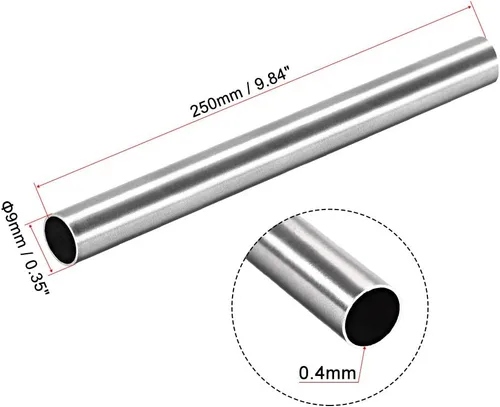 Miniatura 2 de uxcell Tubo recto inconsútil de la longitud del grueso de pared de la tubería 29.5 ft m OD 1.3 ft m del acero inoxidable 304 29.5 ft m