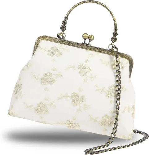 Miniatura 117 de Bolso floral con asa superior, bolso de noche Kiss Lock para mujer, bolso vintage