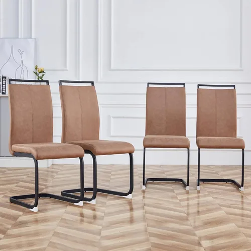 Miniatura 19 de Baysitone Juego de 6 sillas de comedor modernas, sillas laterales de comedor, sillas de cocina con asiento acolchado de piel sintética y respaldo