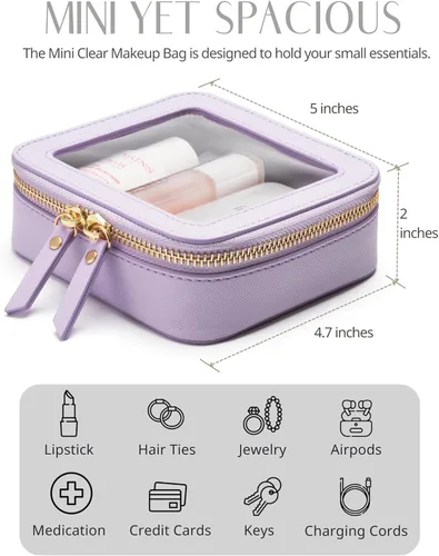 Miniatura 3 de Bolsa de maquillaje transparente Popvibe, estuche de cosméticos de viaje con cremallera, bolsa de aseo transparente con cremallera, organizador