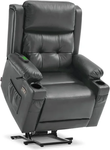 Miniatura 10 de MCombo Lay Flat 7661 - Silla reclinable con triple motor y calefacción y masaje, reposacabezas ajustable para personas mayores, posición infinita