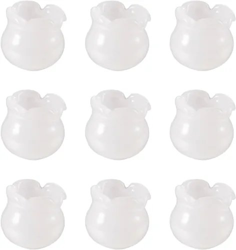 Miniatura 45 de FASHEWELRY 10 piezas Tapas de Flores de Vidrio Hechas a Mano Cuentas Florales de Cristal Transparentes en Forma de Trompeta Espaciadores de Flores a