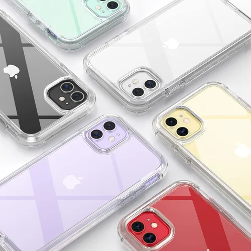 Miniatura 6 de Diaclara - Funda compatible con iPhone 11, carcasa resistente de cuerpo completo con protector de pantalla integrado sensible al tacto y Transparente
