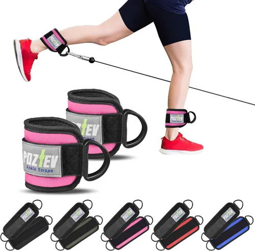 Correas de tobillo para máquina de cable (par) – Correas acolchadas ajustables para las piernas, ideal para entrenamientos de glúteos, entrenamiento