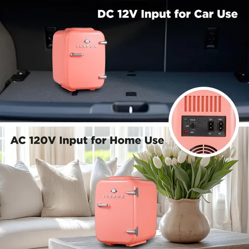 Miniatura 5 de ICEBOX IBMF4BLS - Mini refrigerador para dormitorio, refrigerador para el cuidado de la piel, enfriador portátil y calentador para maquillaje