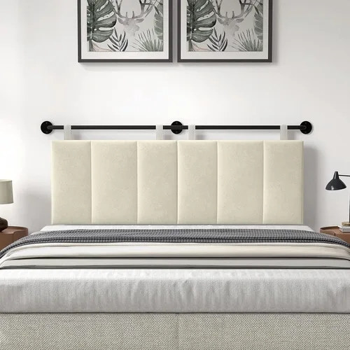 Miniatura 8 de BSHOMGI Cabecera, Cabeceras Tamaño Queen Montadas en Pared Cabecera de Cama con Cabeceras Solamente Altura Ajustable Beige Cabeceras para Dormitorio