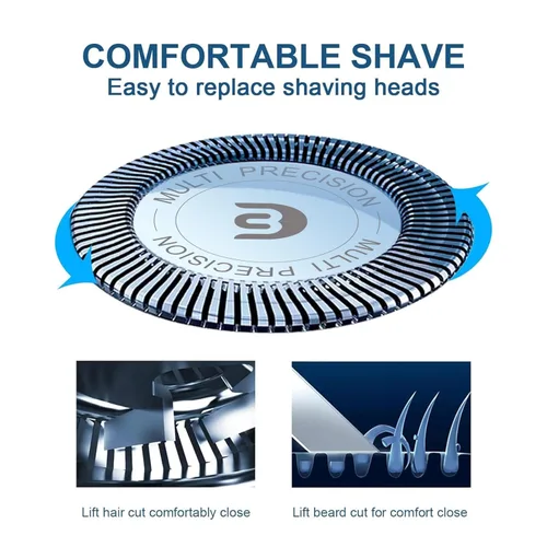 Miniatura 3 de Cabezales de repuesto SH30 compatibles con afeitadoras Philips Norelco Series 3000, 2000, 1000 y S738 Click and Style, paquete de 9