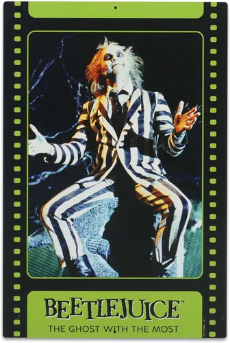 Beetlejuice - Cartel de metal para tarjetas coleccionables – Arte de pared vintage Beetlejuice para sala de cine o decoración de Halloween