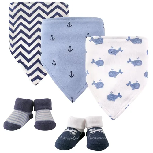 Miniatura 27 de Hudson Baby Conjunto de babero y calcetines unisex de algodón para bebé, Tamaño único Chica Calabaza