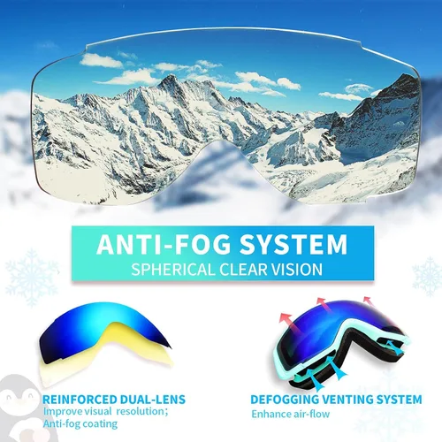 Miniatura 5 de Freela Gafas de esquí y snowboard para niños pequeños (3-14) jóvenes anti niebla anti UV gafas niñas niños equipo de esquí de nieve