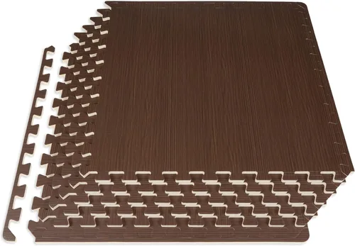 Miniatura 8 de ProsourceFit Tapete de rompecabezas de grano de madera de 1/2 pulgada, 6 baldosas de espuma EVA entrelazadas (24 pies cuadrados) para suelo de Gris