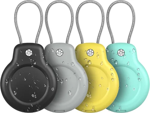 Miniatura 11 de SPGUARD Funda para AirTag con llavero, paquete de 4 unidades para Apple Air Tag con bloqueo de cable de alambre, llavero, accesorios