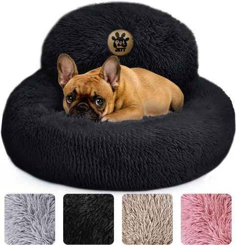 Miniatura 24 de PetJett - Cama calmante para perros pequeños, camas en forma de dona de 23 pulgadas, antideslizante y lavable, cama para mascotas de piel sintética