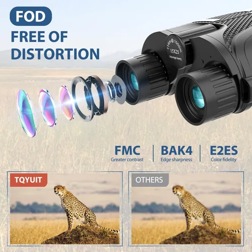 Miniatura 3 de Prismáticos de 15 x 25 pulgadas para adultos, binoculares de fácil enfoque de alta potencia con visión de poca luz para observación de aves, viajes