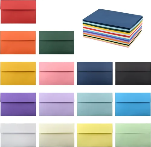 Miniatura 11 de VANRA Paquete de 150 sobres coloridos para invitaciones, sobres A2 a granel para tarjetas de felicitación de 4.25 x 5.5, invitaciones de boda, fotos