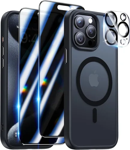 Miniatura 12 de Meifigno Magic Mag Series - Funda diseñada para iPhone 15 Pro, protección de grado militar y compatible con MagSafe, parte trasera mate translúcida
